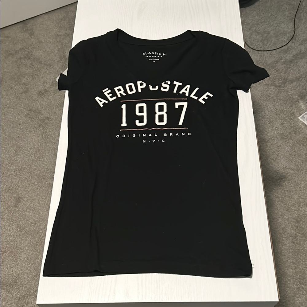 Aeropostale Black Crew Neck Short Sleeve T-Shirt